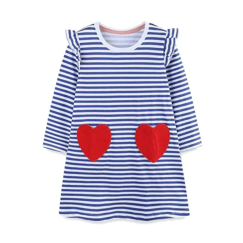 Girls Long Sleeve Casual Dress with Festive Animal Print - The Palm Beach Baby