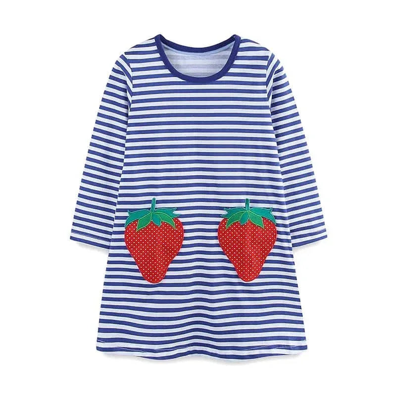 Girls Long Sleeve Casual Dress with Festive Animal Print - The Palm Beach Baby