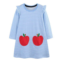 Girls Long Sleeve Casual Dress with Festive Animal Print - The Palm Beach Baby