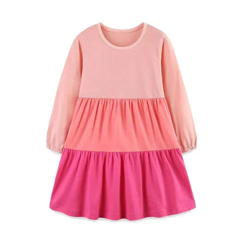 Girls Long Sleeve Casual Dress with Festive Animal Print - The Palm Beach Baby