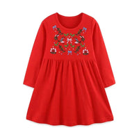 Girls Long Sleeve Casual Dress with Festive Animal Print - The Palm Beach Baby