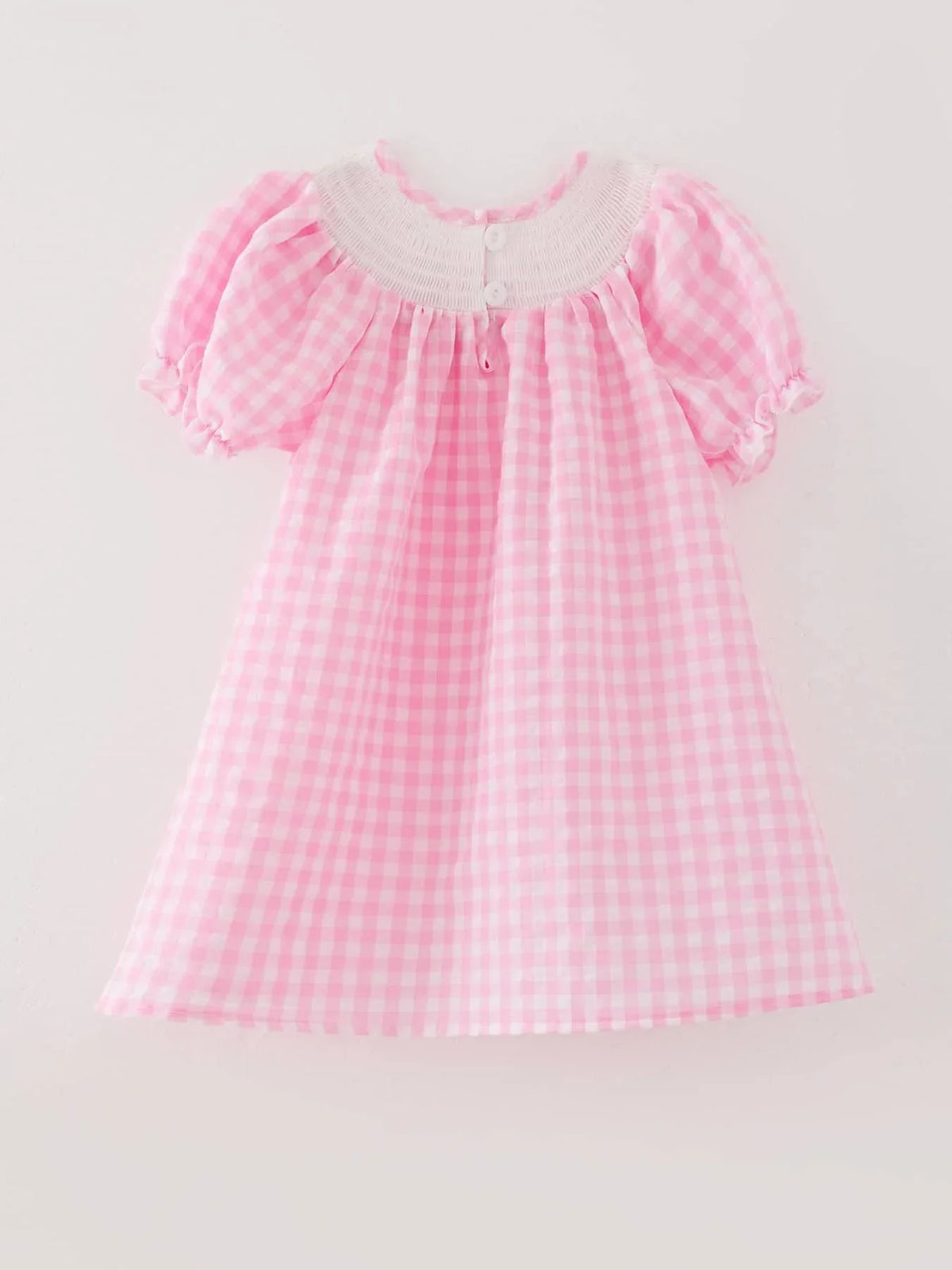 Rylee Faith Designs Girls Pink Smocked Farm Dress - The Palm Beach Baby