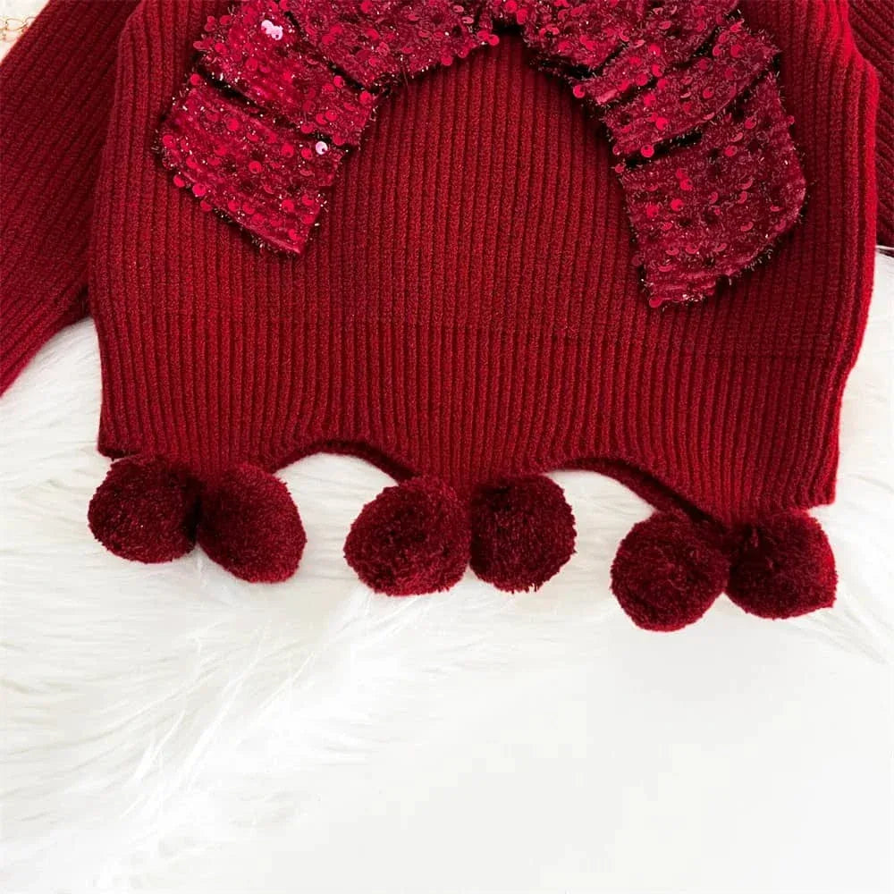 Girls Shimmer Sweater and Knit Pant Set - Cozy & Stylish - The Palm Beach Baby
