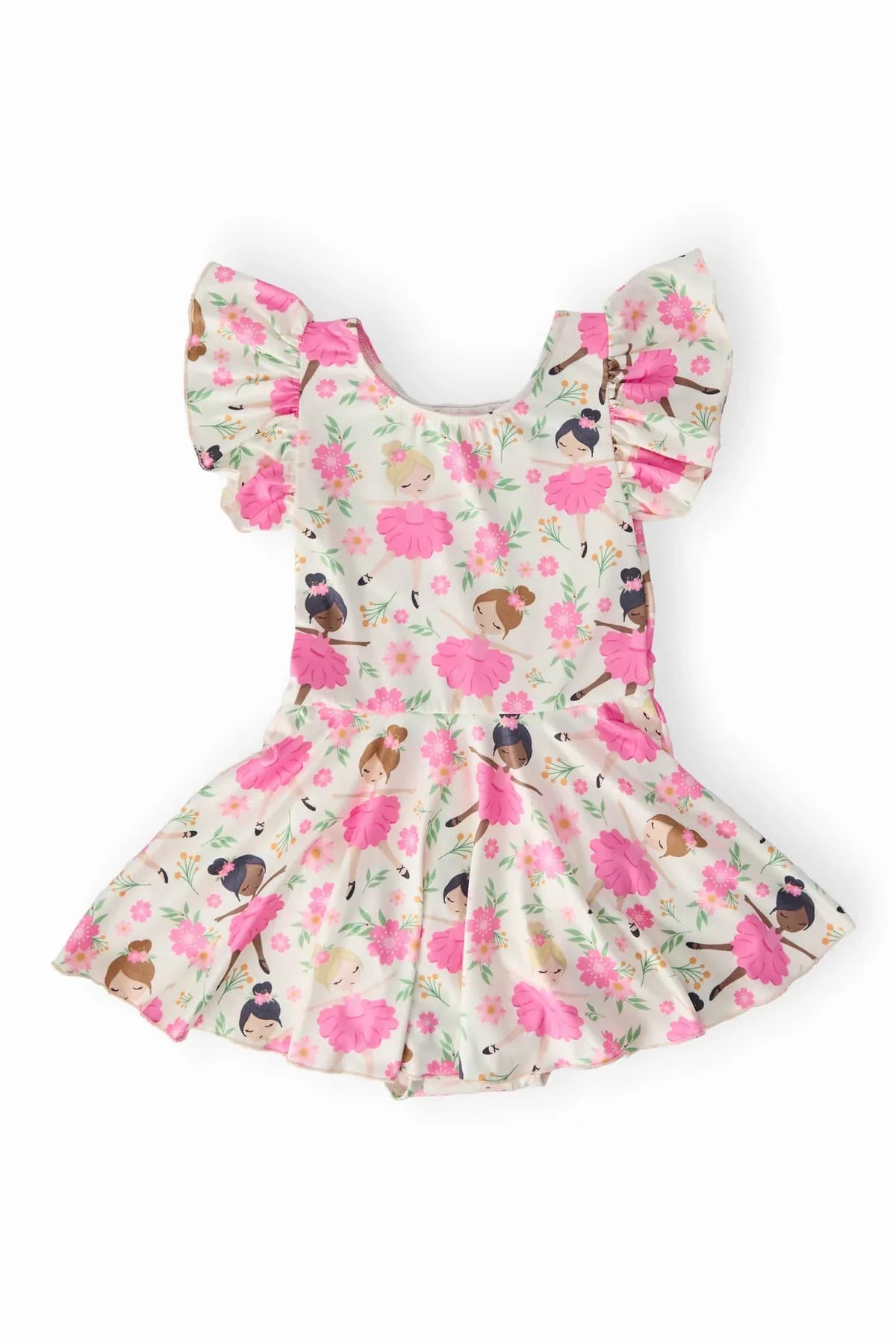 Tiny Dancer Girls Twirl Leotard Dress with Floral Print - The Palm Beach Baby
