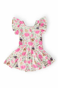Tiny Dancer Girls Twirl Leotard Dress with Floral Print - The Palm Beach Baby