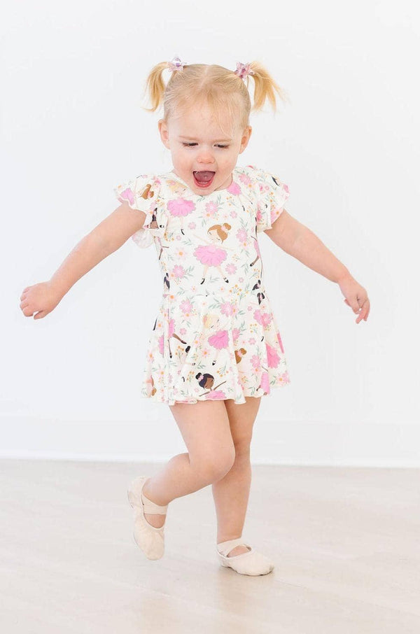 Tiny Dancer Girls Twirl Leotard Dress with Floral Print - The Palm Beach Baby