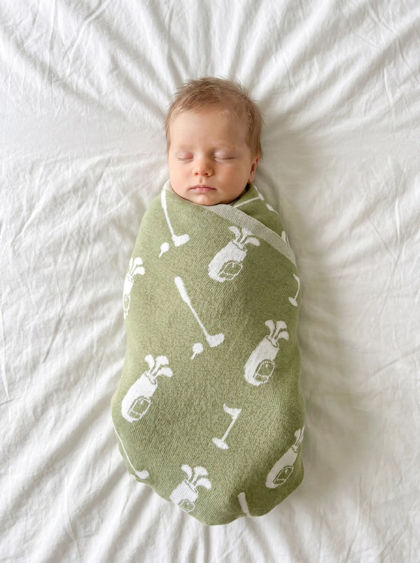 Golf Jacquard Knit Baby Blanket For Cozy Comfort