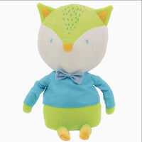 Goosewaddle gift set green and blue fox plush toy for newborns with bow tie detail