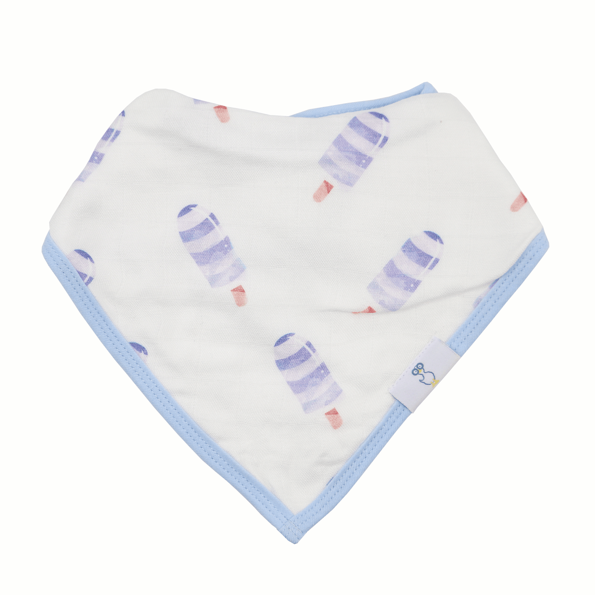 Stylish Stripes design featured in the Popsicle and Stripes Blue 2 Pack Baby Cloth Bib Set, great for everyday use.