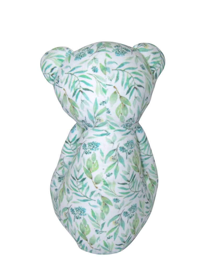 Back view of the Super Soft Printed Plush 15" bear toy, showcasing its plush floral design and adorable features.