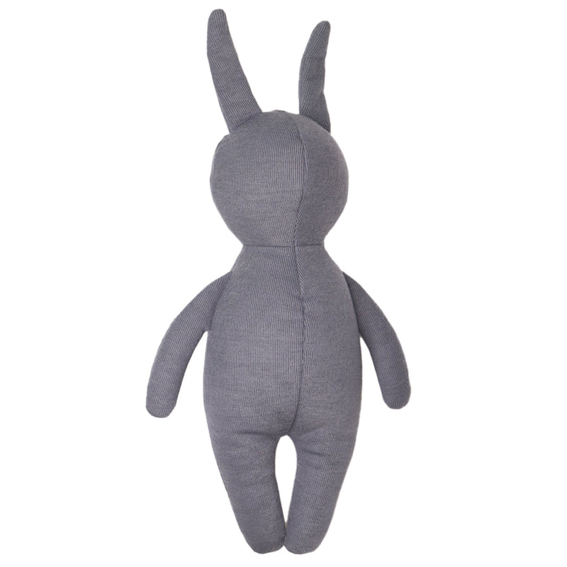 Bunny Knit Plush in gray, a soft and cuddly toy perfect for little hands, designed for snuggling and companionship.