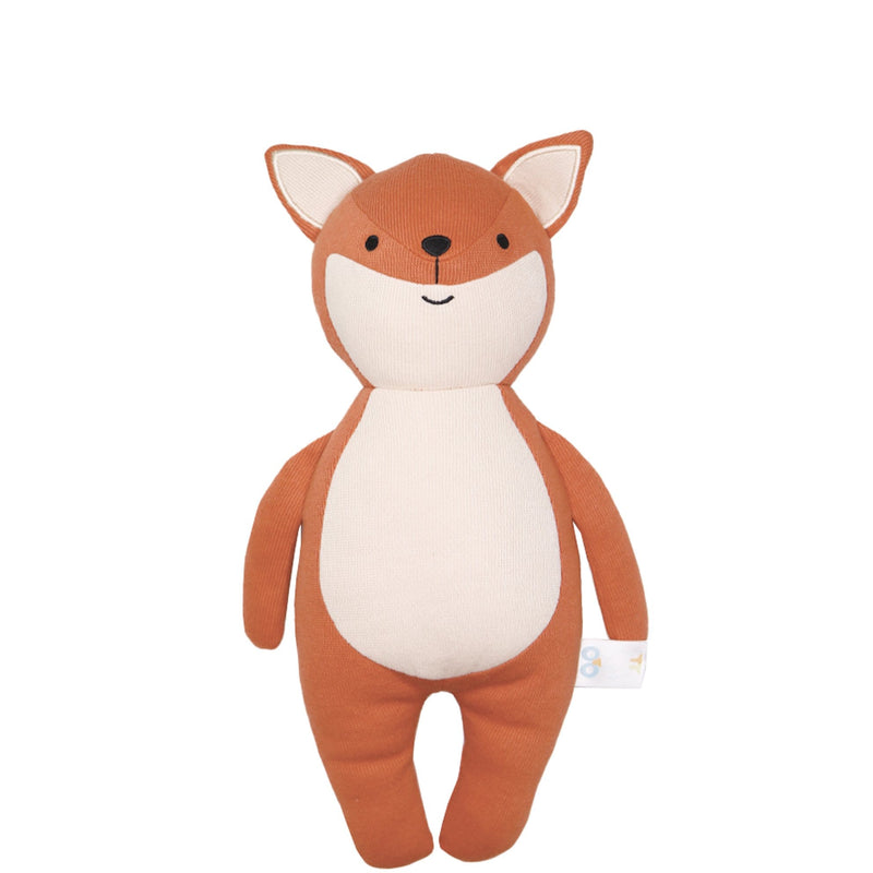 Fox Knit Plush soft toy, designed for babies, with a friendly face and cuddly texture, perfect for snuggles and play.