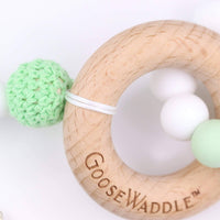 Goosewaddle® Wooden and Silicone Teether with Clip - The Palm Beach Baby