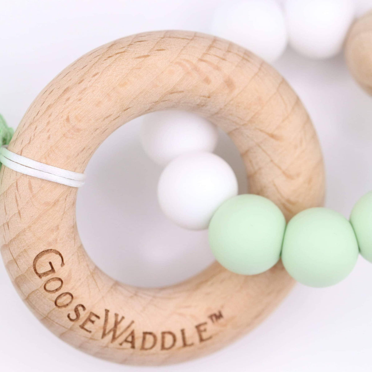 Goosewaddle® Wooden and Silicone Teether with Clip - The Palm Beach Baby