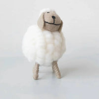 handmade sheep Nursery Decor white and beige kids accessory with woolly textured body