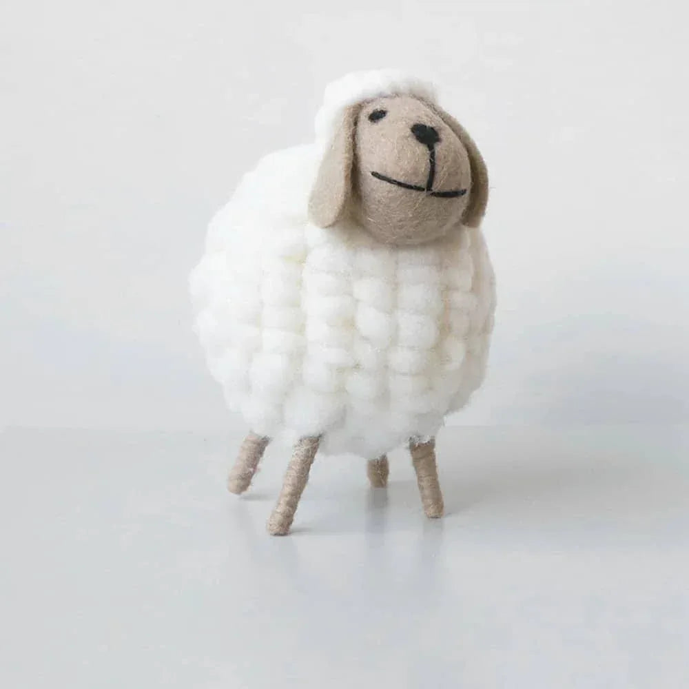 handmade sheep Nursery Decor white wool felt animal for kids and babies room decoration