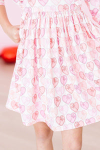 Adorable Heart Print Ruffle Twirl Dress for Girls - The Palm Beach Baby