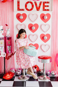 Adorable Heart Print Ruffle Twirl Dress for Girls - The Palm Beach Baby