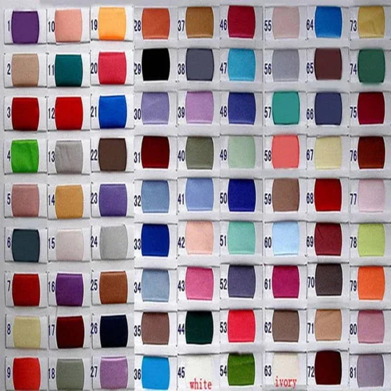 Color swatches for heirloom baby girl gown baptism dress in various shades for infant sizes