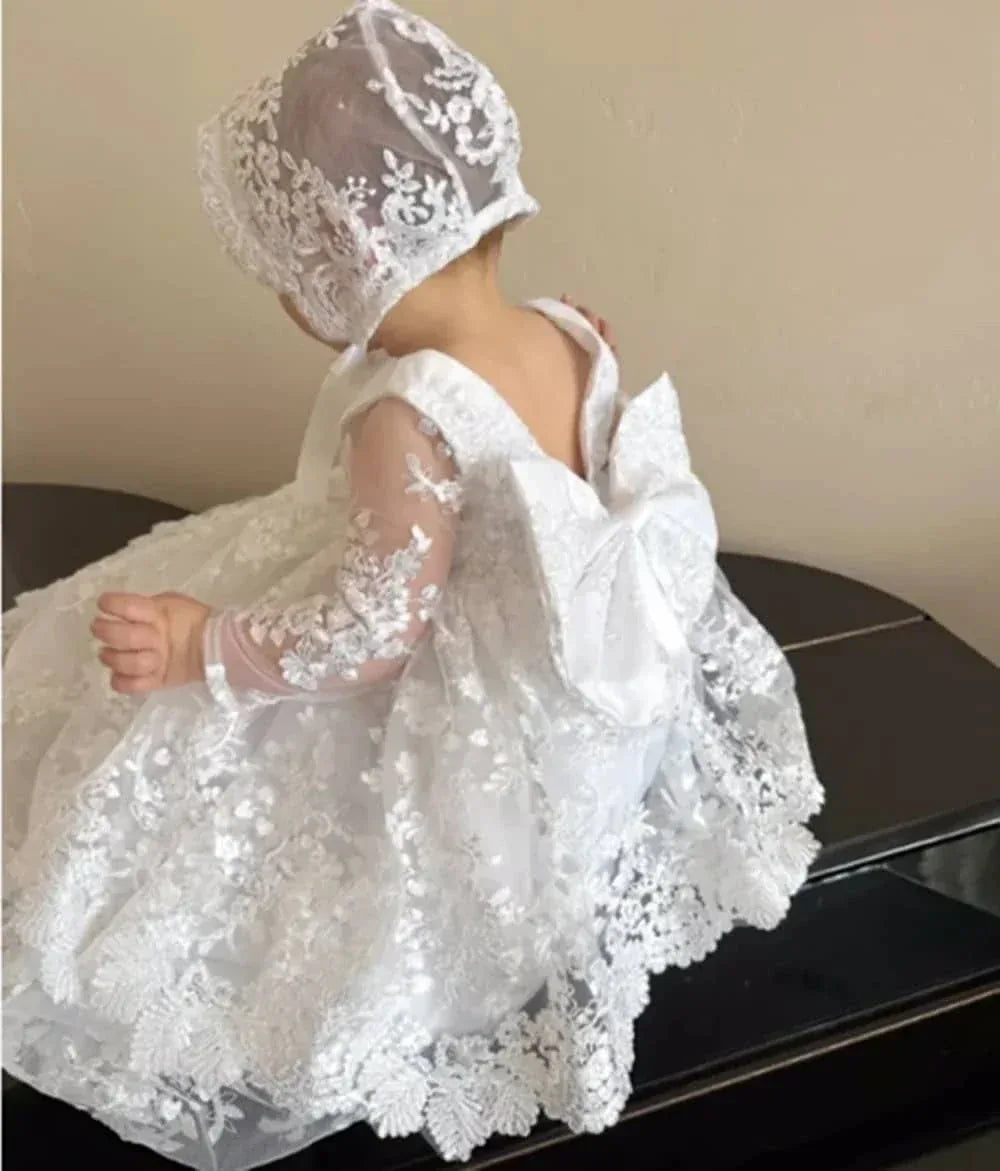 Heirloom Lace Baby Gown - Elegant Baptism Dress - The Palm Beach Baby
