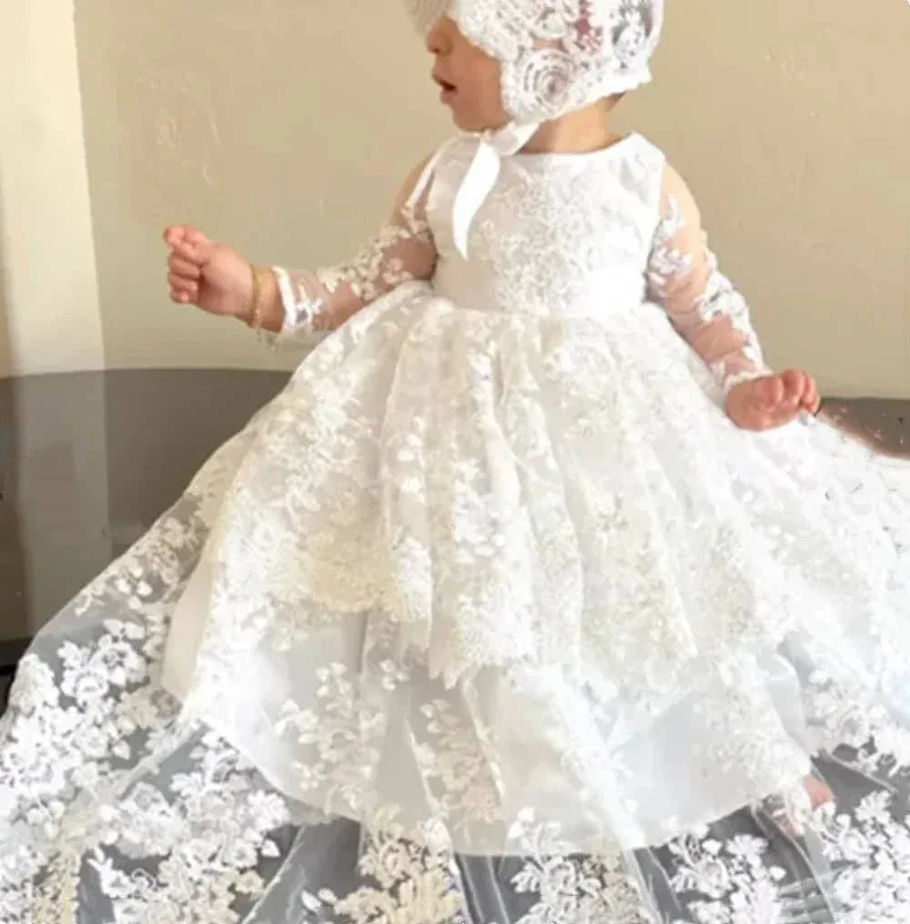 Heirloom Lace Baby Gown - Elegant Baptism Dress - The Palm Beach Baby