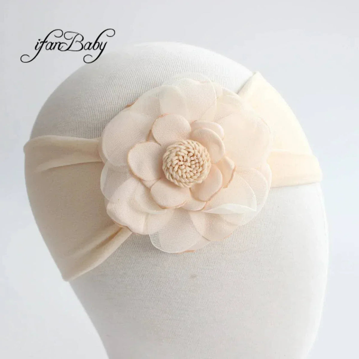Vintage Floral Baby Turban Headband with Pink Flower - The Palm Beach Baby