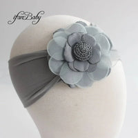 Vintage Floral Baby Turban Headband with Pink Flower - The Palm Beach Baby