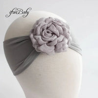 Vintage Floral Baby Turban Headband with Pink Flower - The Palm Beach Baby