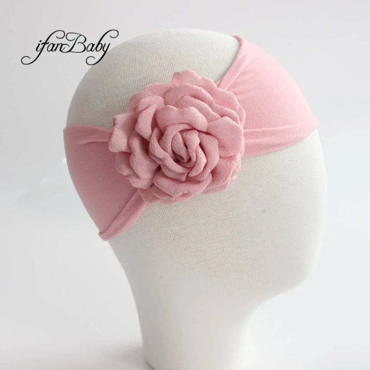 Vintage Floral Baby Turban Headband with Pink Flower - The Palm Beach Baby