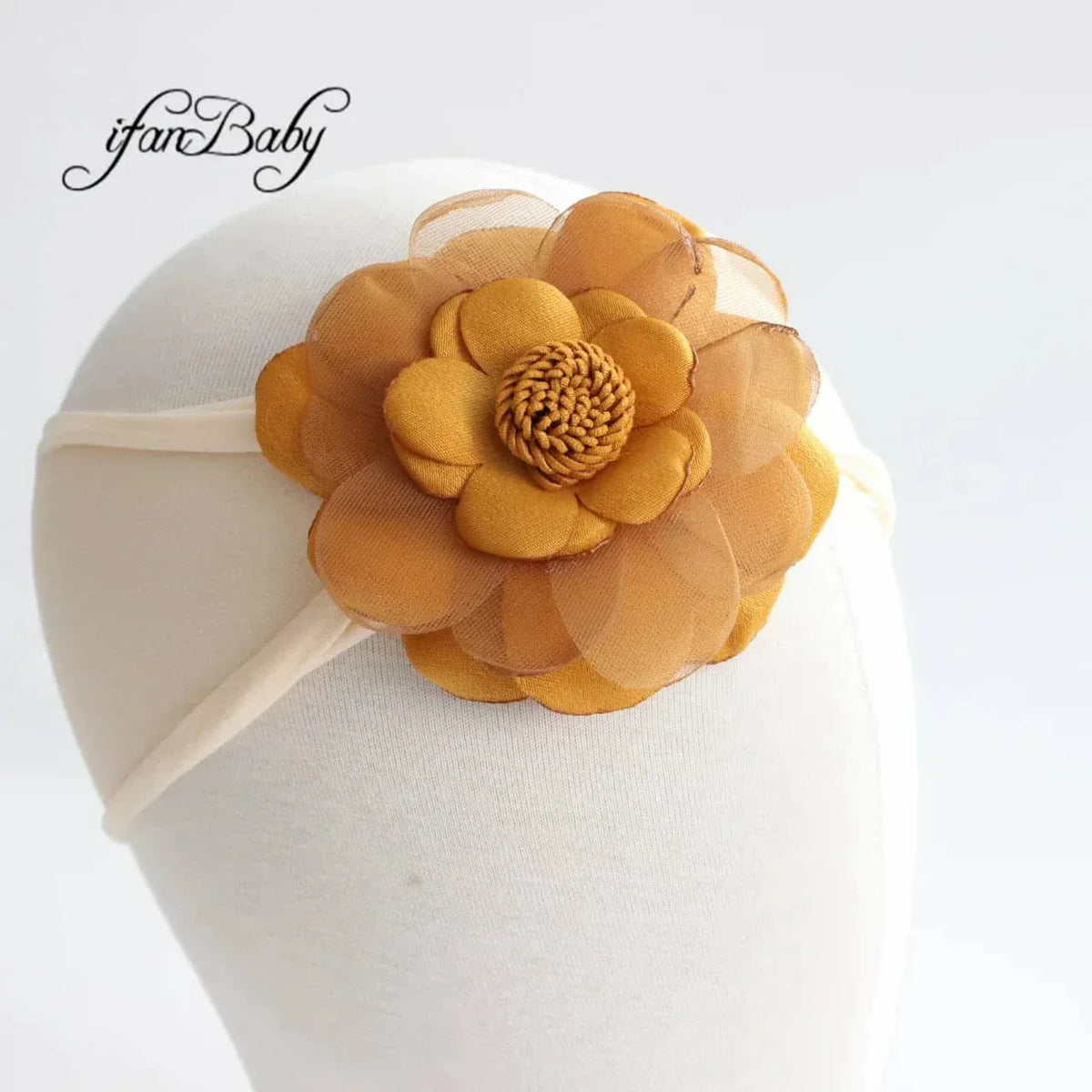 Vintage Floral Baby Turban Headband with Pink Flower - The Palm Beach Baby
