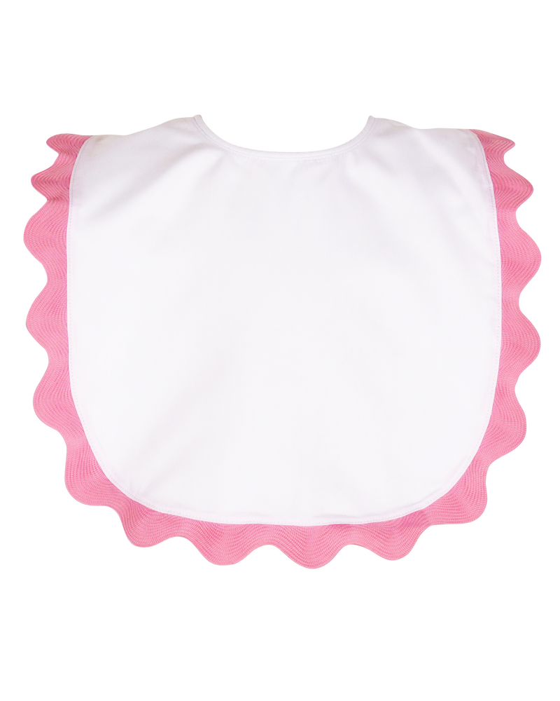 Brooklyn Bib with Pink Ricrac - The Palm Beach Baby