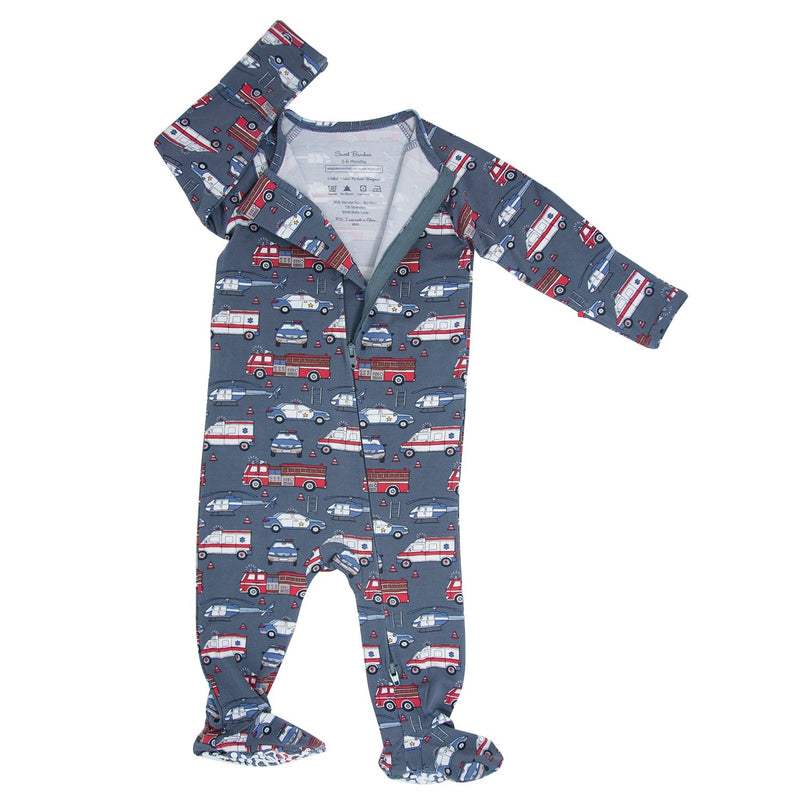 Ironman Zipper Footie - The Palm Beach Baby Sweet Bamboo