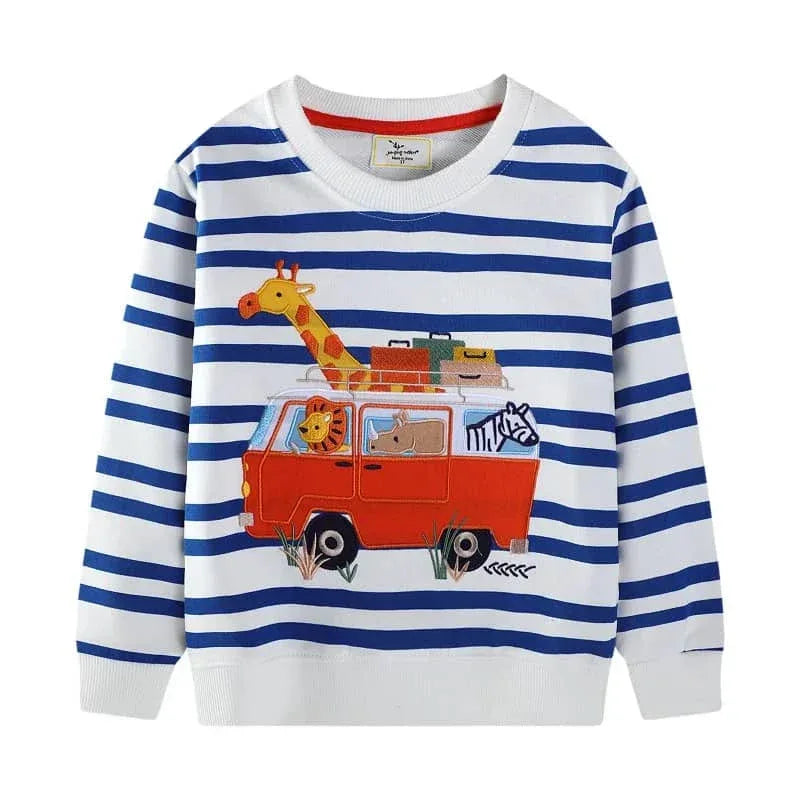 Jumping Meters Colorful Boys Sweatshirts with Truck Design - The Palm Beach Baby