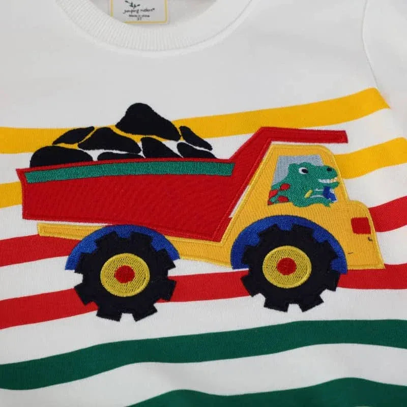 Jumping Meters Colorful Boys Sweatshirts with Truck Design - The Palm Beach Baby
