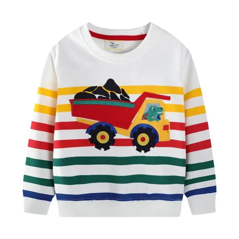 Jumping Meters Colorful Boys Sweatshirts with Truck Design - The Palm Beach Baby