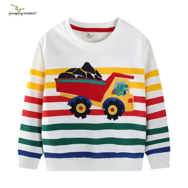 Jumping Meters Colorful Boys Sweatshirts with Truck Design - The Palm Beach Baby