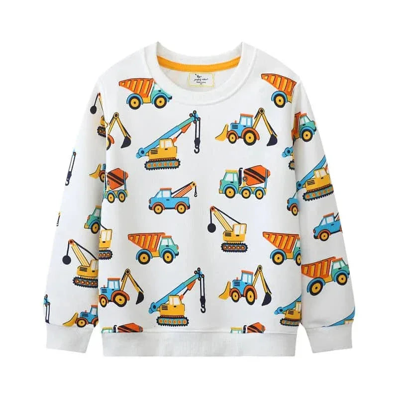 Jumping Meters Colorful Boys Sweatshirts with Truck Design - The Palm Beach Baby