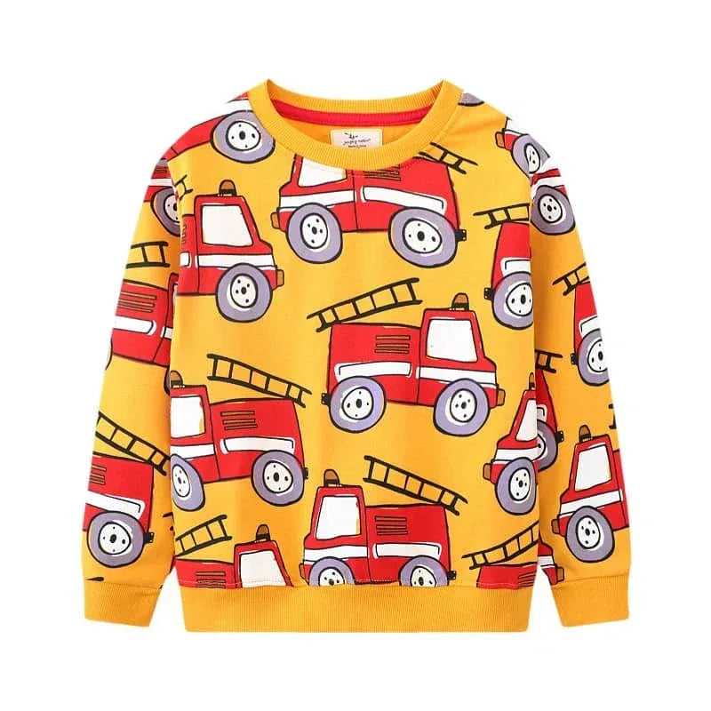 Jumping Meters Colorful Boys Sweatshirts with Truck Design - The Palm Beach Baby