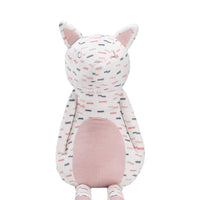 Goosewaddle printed kitty plush toy in soft pastel colors with embroidered eyes for newborns