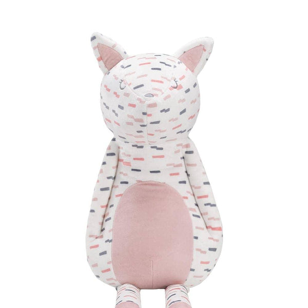 Goosewaddle printed kitty plush toy in soft pastel colors with embroidered eyes for newborns