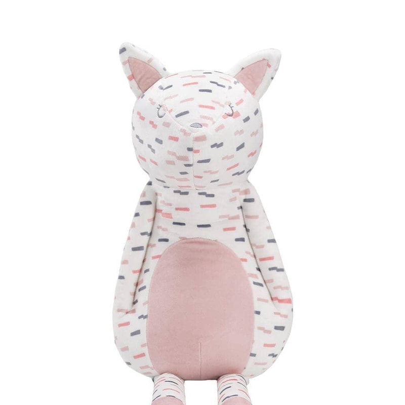 Goosewaddle printed kitty plush toy in soft pastel colors with embroidered eyes for newborns