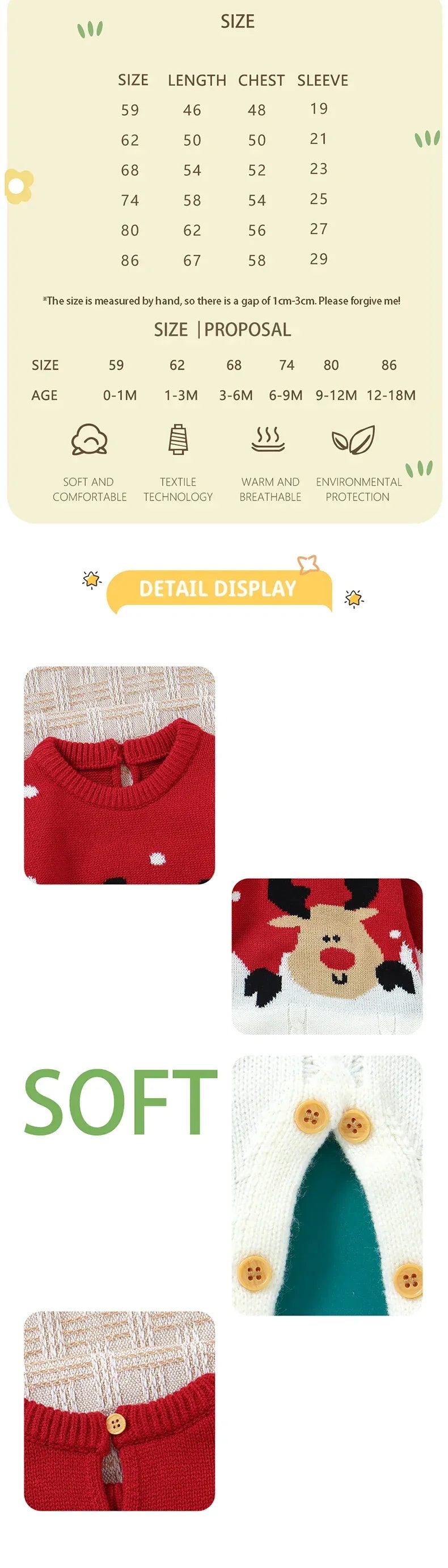 Red knit romper for babies with ribbed texture and button details, soft and comfortable for infants