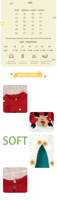 Red knit romper for babies with ribbed texture and button details, soft and comfortable for infants