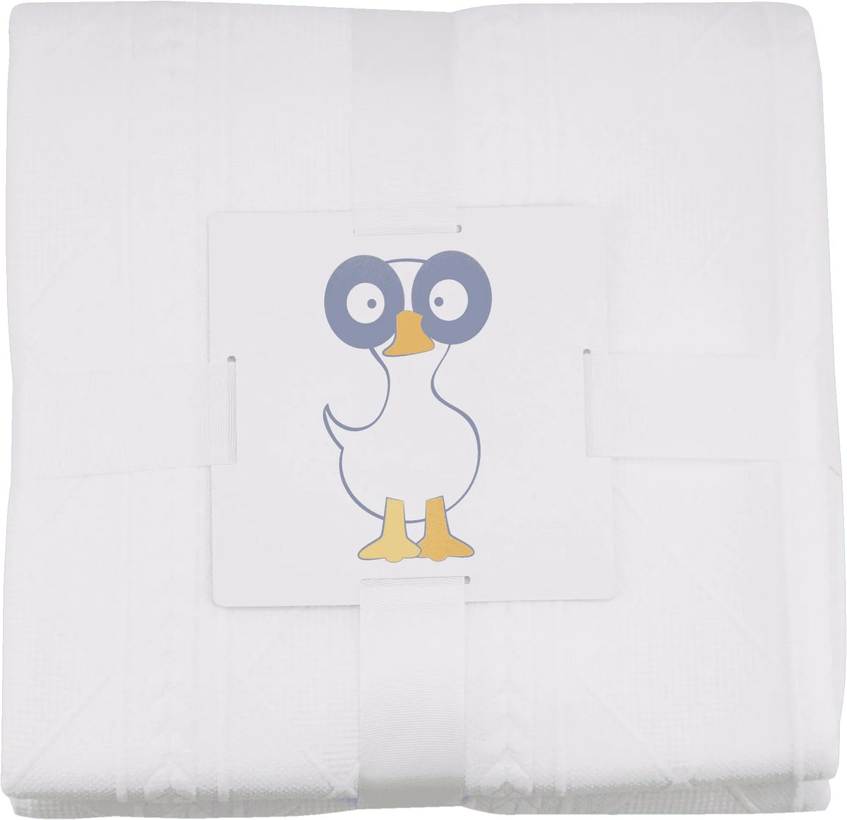 Goosewaddle full size white knit throw for newborns with soft textured pattern