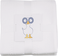 Goosewaddle full size white knit throw for newborns with soft textured pattern