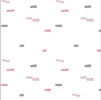 White newborn knotted sleep sacks with pink and gray abstract dashes for babies by Goosewaddle