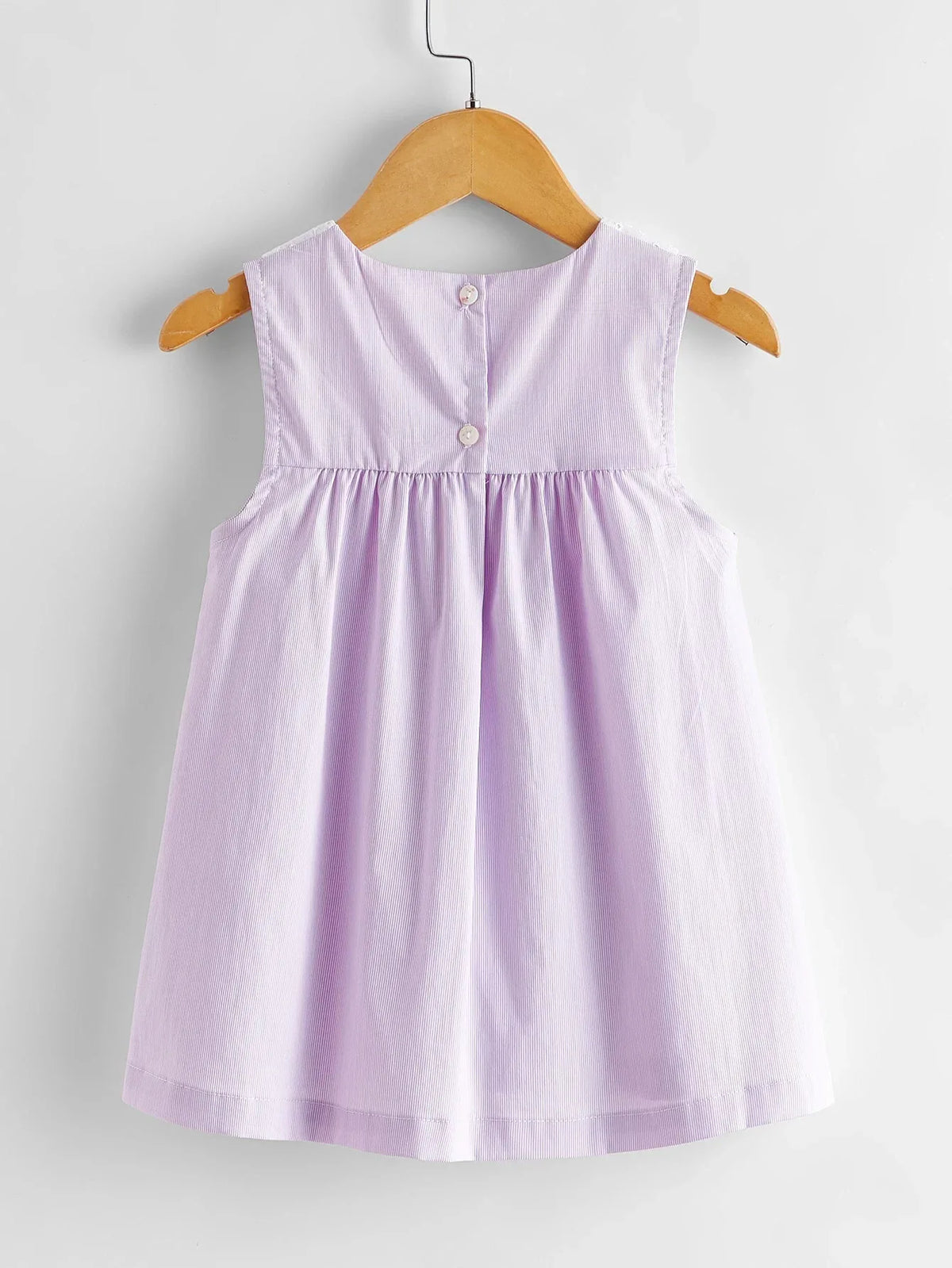 toddler girls light purple lace dress sleeveless with button back detail