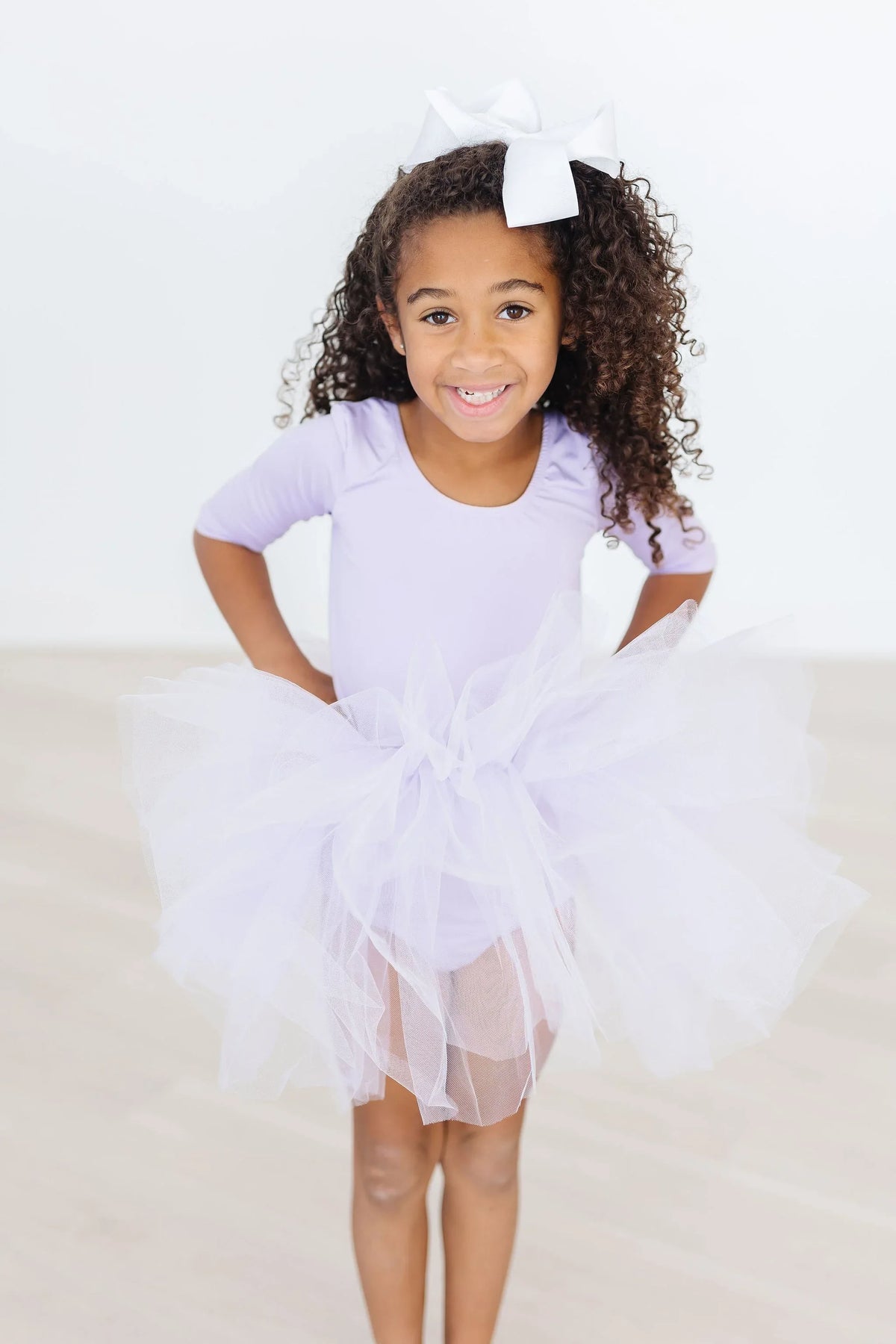 Lavender tutu leotard for toddlers sleeves and fluffy tulle skirt