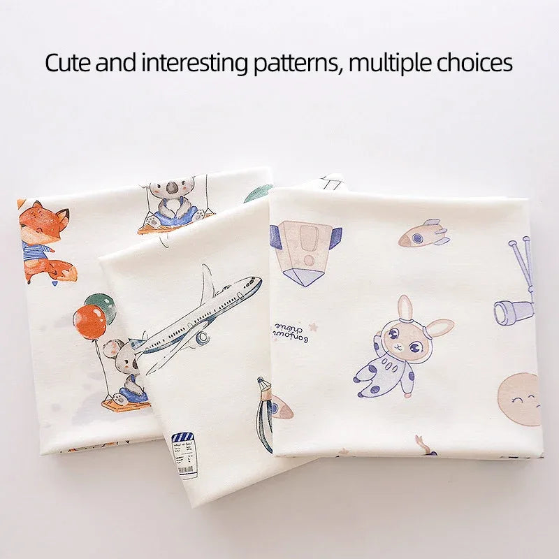 Lightweight cotton baby swaddle blanket with cute animal and space patterns for newborns