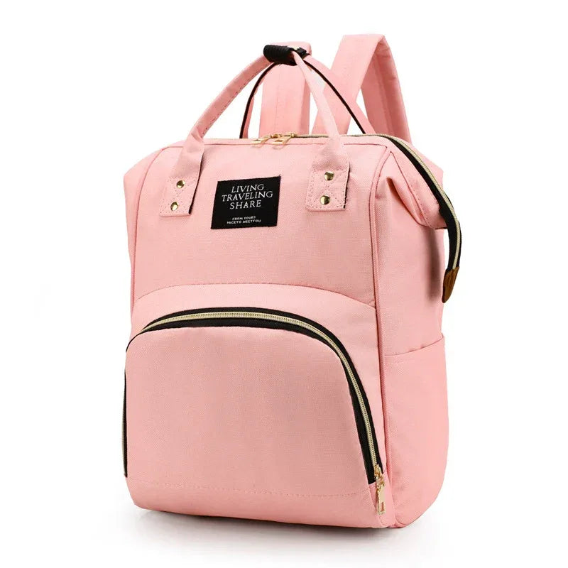 Pink multifunctional insulated diaper bag backpack for babies and kids accessories